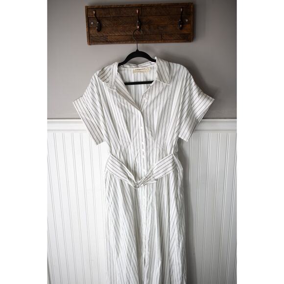 Anthropologie The Tobie Double Buckle Shirt Dress by Exquise Large - Picture 3 of 5
